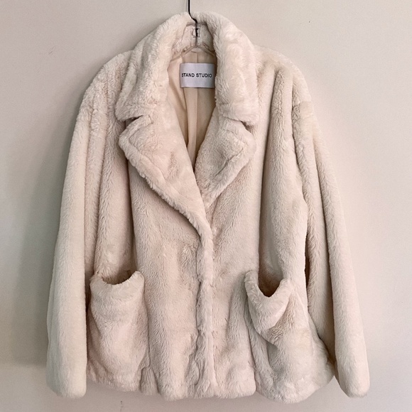 Stand Studio Jackets & Blazers - Stand Studio White Faux Fur Jacket EU42 8 10 12 Large